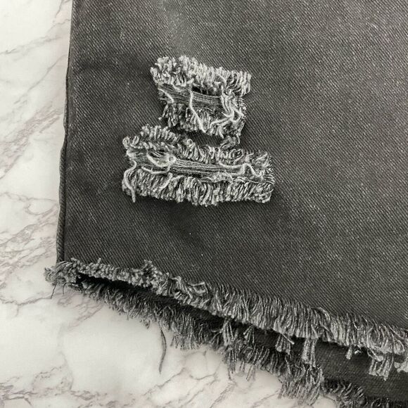 Bongo Vintage Custom Cutoff Black Distressed Jean Shorts 9 - Picture 2 of 6